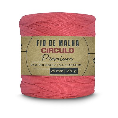 Fio Malha Premium Círculo 25mm - Coral Vivo - Un