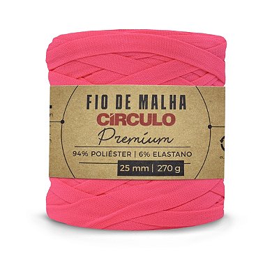 Fio Malha Premium Círculo 25mm - Rosa Neon - Un