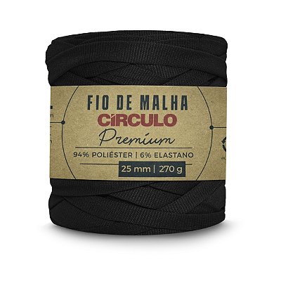 Fio Malha Premium Círculo 25mm - Preto - Un