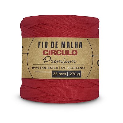 Fio Malha Premium Círculo 25mm - Carmim - Un