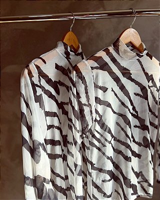 Blusa tule ZEBRA manga longa