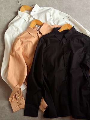 Camisa tricoline manga longa oversize