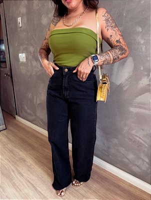 Calça wide leg black