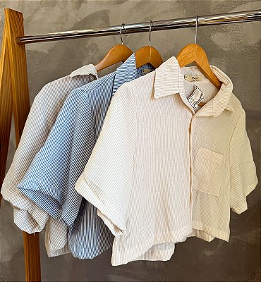 Cropped Camisa Listrado