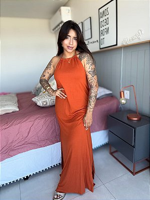 Vestido Longo Frente Única Carolina