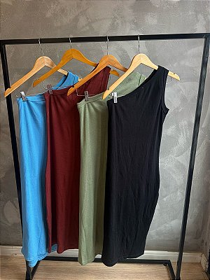 Vestido Nula Manga Ribana Premium