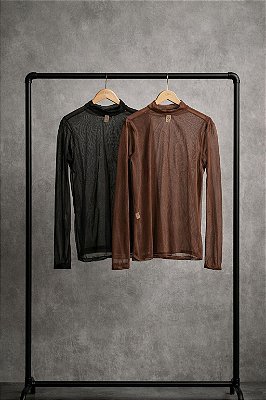 BLUSA DE TULE MANGA LONGA