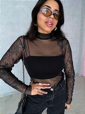 BLUSA DE TULE RENDA POÁ