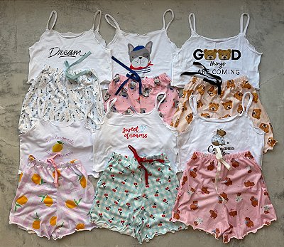 Kit com 4 pijamas infantil MENINA