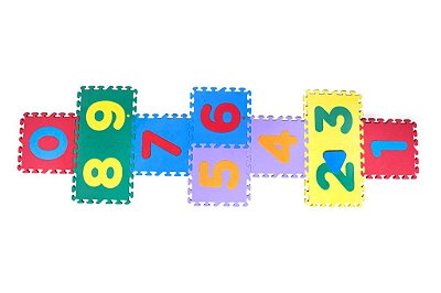 Tapete Amarelinha com Encaixe de Números - 10 placas