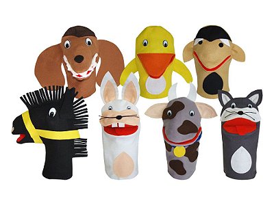 Conjunto de Fantoches Animais Domésticos - 7 peças