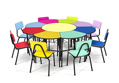 Conjunto Escolar Oitavado Margarida Infantil Colorido