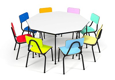 Conjunto Escolar Infantil Octagonal Colorido