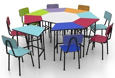 Conjunto Escolar Oitavado Infantil Colorido