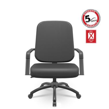Cadeira Giratória para Obeso Operativa Plus Size suporta até 250kg Couro Ecologico - Plaxmetal