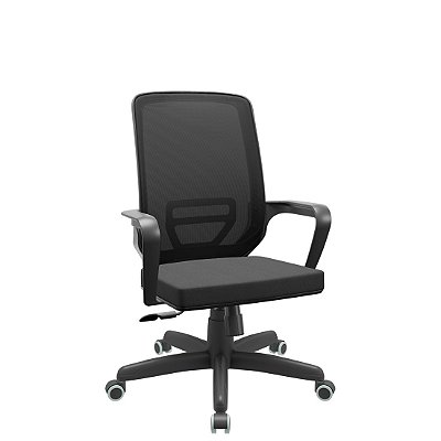 Cadeira de Escritório Presidente Aldrix Tela Mecanismo Relax Base Standard Braço Fixo RPU - Kingflex