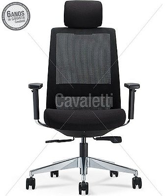 Cadeira Presidente C4 29001 AC - Syncron - Braços 3D - Base Alumínio - Cavaletti