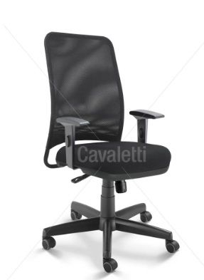 Cadeira para escritório giratória diretor 16002 (LR) - Syncron - Linha NewNet - Braço SL - Cavaletti - Base Polaina