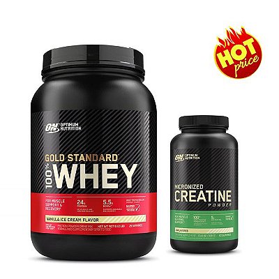 PROMO 100% Whey Gold Standard 900g + Creatina 300g - Optimum Nutrition