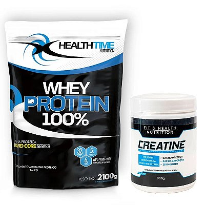 COMBO Whey 2,1kgs + creatina 300g - Fit Health/Health  Time