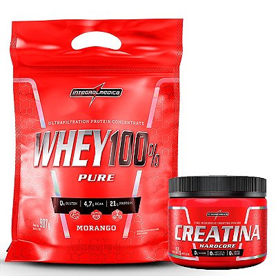 COMBO Whey 100% Pure 900g + Creatina 150g - Integralmédica