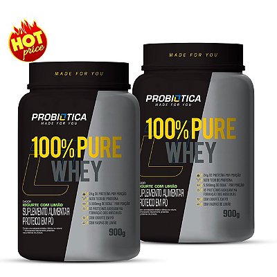 COMBO 2 Whey 100% Pure Pote 900G - Probiótica