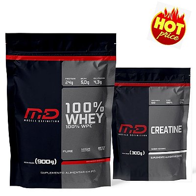 COMBO Whey 100% 900g Refil + Creatina 300g - Muscle Definition
