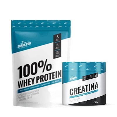 COMBO 100% Whey Protein  900g + Creatina 300g - Shark Pro