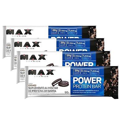04 Barras Power Bar Max Titanium (sabor aleatório)