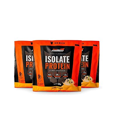 KIT 03 Sachês Isolate Protein New Millen Zero Lactose Sabor Variado