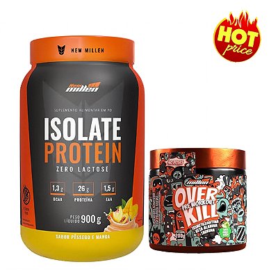 PROMO Isolate Protein 900g + OverKill Pré Treino - New Millen
