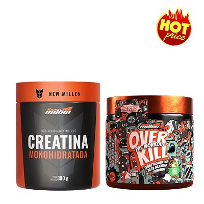 PROMO OVERKILL 200g Pré Treino + Creatina 300g - New Millen