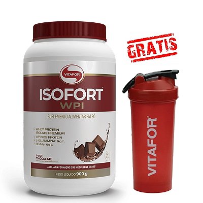 Isofort 900g Whey Protein Isolado Vitafor + Coqueteleira BRINDE