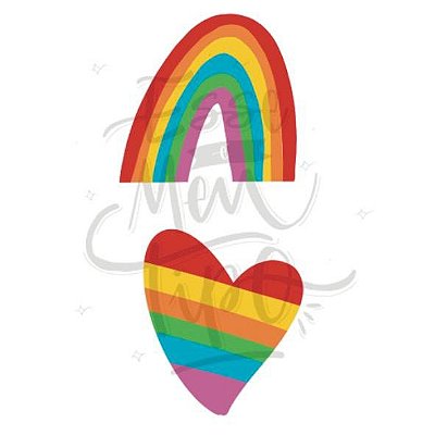 Tattoo coração e arco-íris LGBT