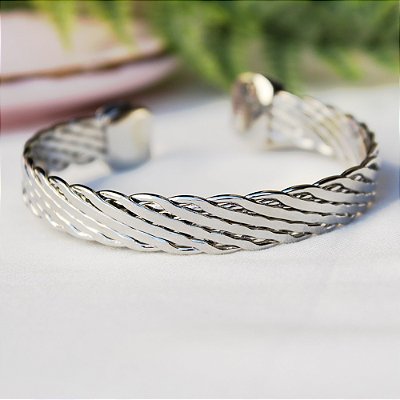 Bracelete fios prata
