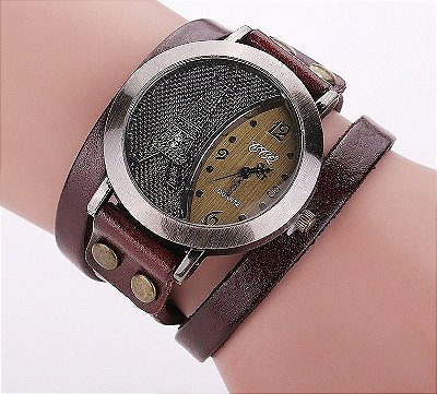 Relógio Feminino de couro Vintage
