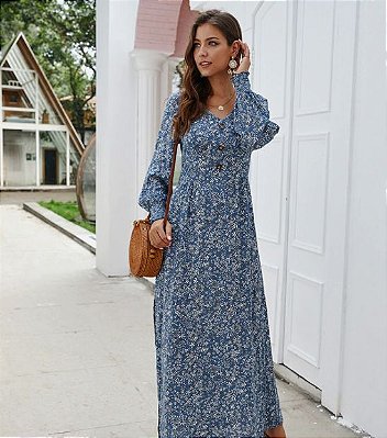 Vestido Boêmio Folk Longo