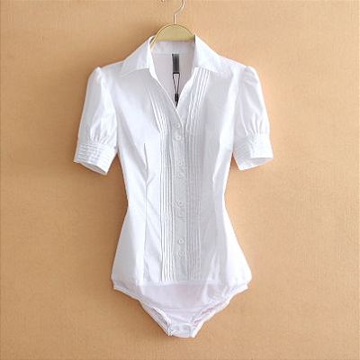 Body Feminino Executiva Manga Curta