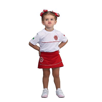 Short Saia Helanca Infantil Uniforme Maple Bear