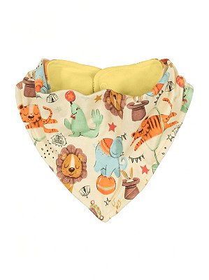 Babador Bandana Up Baby Suedine Circo Amarelo