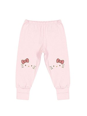 Calça em Suedine Rosa Hello Kitty