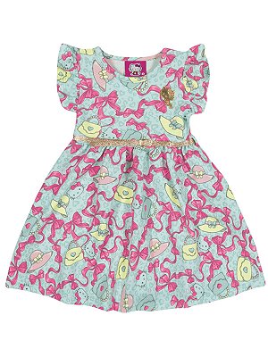 Vestido Laços em malha Jacquard Hello Kitty