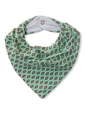 Babador Bandana Floral Verde Menina Flor