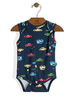 Body Regata Vintage Carros Azul Up Baby