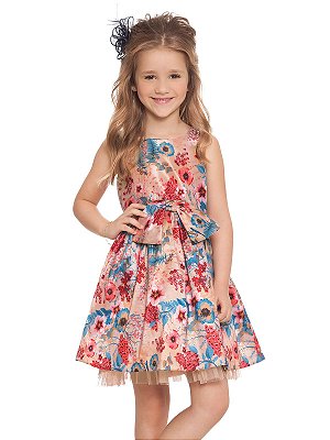 Vestido Festa em Jacquard Floral Quimby