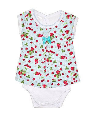 Body Vestido Strawberries Azul Be Little