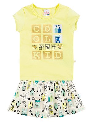 Conjunto Blusa em Cotton e Short Saia Cool Kid Brandili