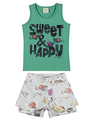 Conjunto Quimby Menina Curto Sweet Verde