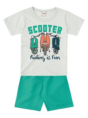 Conjunto Brandili Camiseta e Bermuda Scooter Cinza