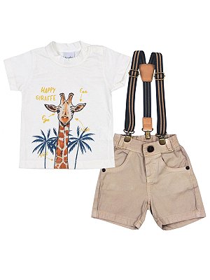 Conjunto Sonho Meu 3 peças Happy Giraffe Natural